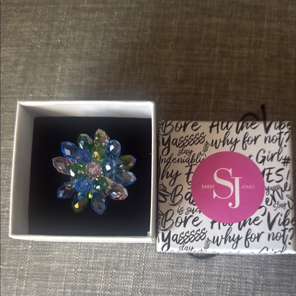 Sassy Jones Malia Glass Sparkler Ring